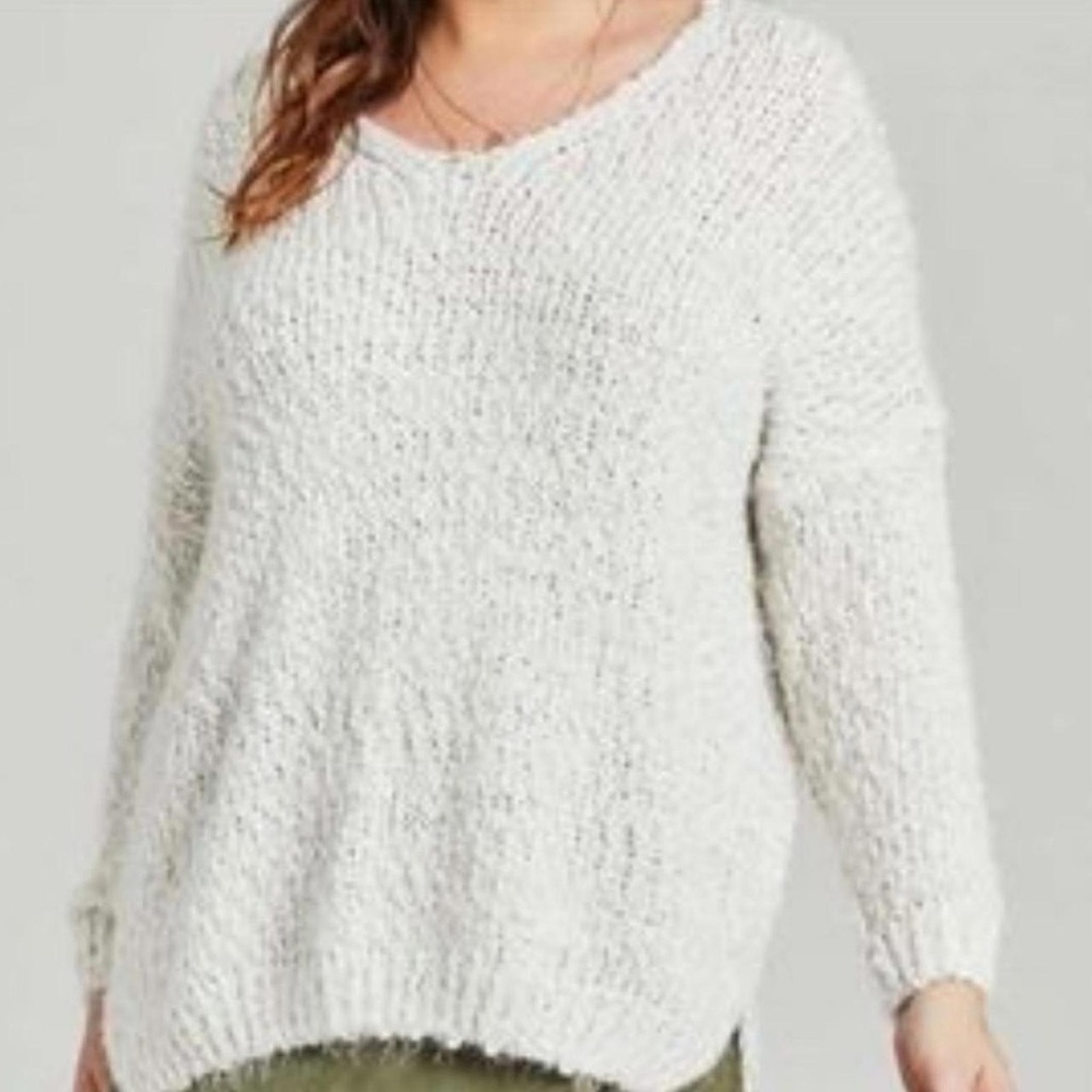 Altar'd State Cream V-Neck Sweater